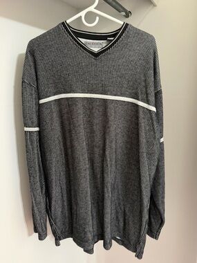 Vintage Chereskin Sport Long Sleeve Knit Shirt Micro Stripe Y2K Gurnge Mens L